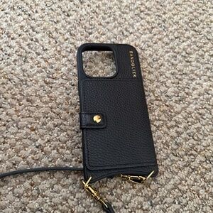 BANDOLIER IPHONE 16 PRO MILA MAGSAFE CROSSBODY PHONE CASE IN BLACK/GOLD